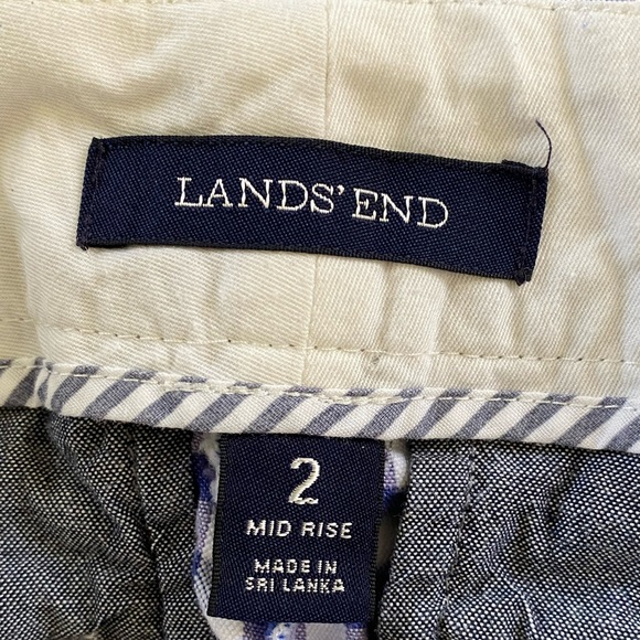 LANDS END Ladies Chambray Shorts Size 2 - Picture 3 of 4
